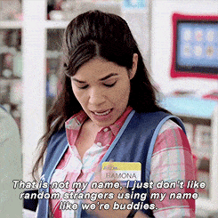gif superstore amy using false names