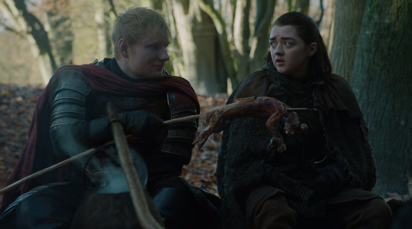 game of thrones arya stark and lannister soldiers ed sheeran